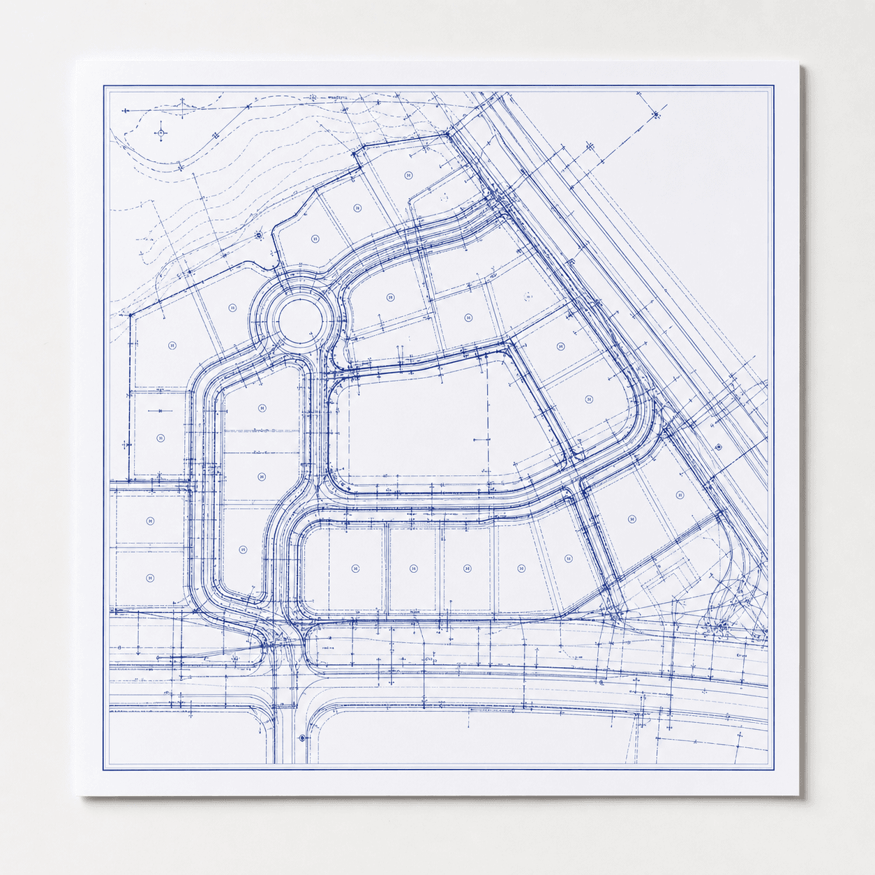 Engineering site plan blueprint